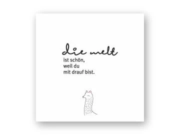 Holzbild "die welt" - Lama