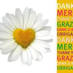 Postkarte "Danke Margerite mit Herz"