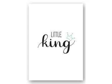 Wandbild little king - türkis