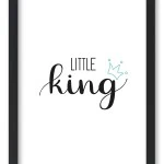 Wandbild little king - türkis